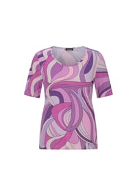GOLDNER - Viskoseshirt mit kunstvollem All-over-Print - flieder / gemustert