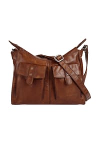 SPIKES & SPARROW® - Umhängetasche Echt Leder - cognac