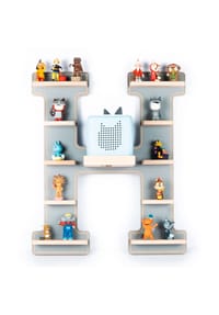 VCM. - My Home Kinderregal Buchstabe H | hngend fr Toniebox und Tonie  Figuren | platzsparendes Regal | H. 54 x B. 46 x T. 19 cm | Wandregal  Musikbox Figuren Aufbewahrung Magneteinstzen | Aufbewahrungsregal Holz |  GALERIA