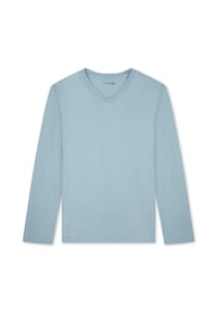 SCHIESSER - Loungewear-Oberteil Mix+Relax, V-Ausschnitt, für Herren - 845 EISBLAU