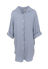 Seasons of April - Bluse Oversized Musselinbluse Jessy Damen Musselin Hemdbluse mit Knopfverschluss, 100% Baumwolle - Anthrazit