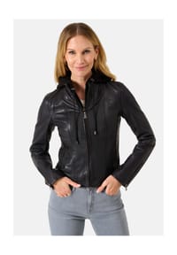 RICANO - Damen Lederjacke Dalia mit abtrennbarer Kapuze - Cognac
