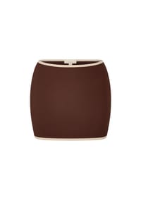 MODA MINX - Strand-Minirock im Kontrast-Design - Coffee