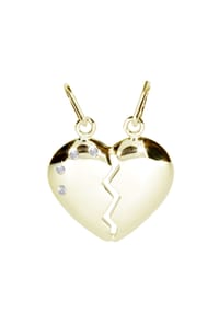 OSTSEE-SCHMUCK® - Anhänger , geteiltes Herz , Gold 333/000 - gold