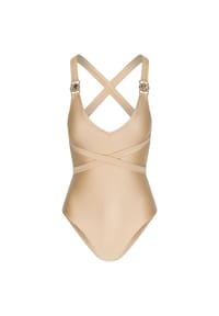 MODA MINX - Badeanzug Amour mit tollem Steinbesatz - Champagne