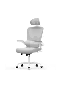 Rattantree - Ergonomischer Drehstuhl mit Wippfunktion für Home Office, Grau - blau