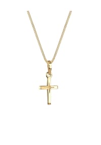 elli. - Halskette Kreuz Sterngravur 925 Sterling Silber - Gold