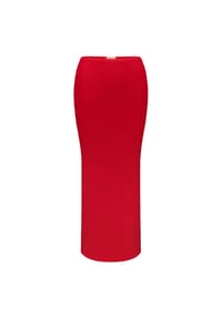 MODA MINX - Maxirock Scrunch Long mit strukturiertem Scrunch-Material - Red