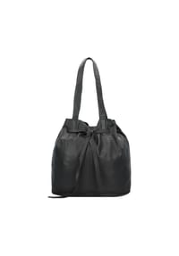 GREEN BURRY - Nappa Nappa Beuteltasche Leder 37 cm - black