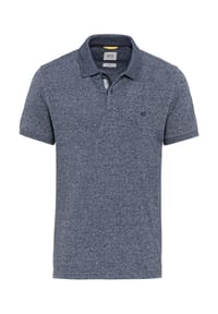camel active - Kurzarm Poloshirt aus nachhaltigem Baumwollmix - Blau
