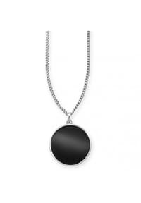 caї TRAVEL PERSPECTIVE - Herren Kette mit Anhänger, 925er Silber mit Onyx - SILBER SCHWARZ