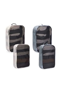 THULE® - Packing Cube Family - Packsack 4 tlg. (pond gray/white, M,L) - pond gray/white