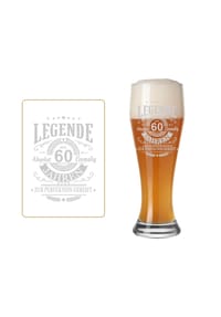 LUXENTU - Weizenbierglas mit Gravur Legende seit 60 Jahren 0,5 l transparent - transparent