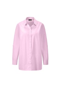 GOLDNER - Kurzgröße:  Baumwollbluse mit Hemdkragen - blau