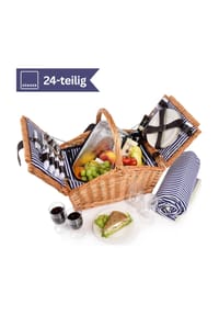 SÄNGER - Picknickkorb Sylt 24 teilig für 4 Personen - beige