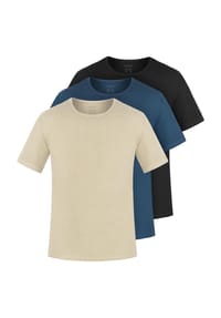 normani® - 3er Set Herren T-Shirts aus Bio-Baumwolle Nyons - Beige