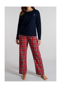 TOM TAILOR - Schlafanzug, Baumwolle, für Damen - 424 ROT-MITTEL