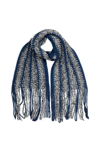 collezione alessandro® - Winterschal Grobstrick kuschelweich, Made in Italy, bicolor - blau