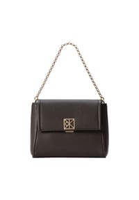 Calvin Klein HARDWARE EMBLEM PEBB - Schultertasche, Emblem, für Damen - BAL  BROWN