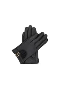 Kazar - Lederhandschuhe mit Ausschnitt und Riemen - Schwarz