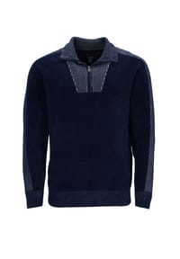 hajo - Pullover Chenille Strickpullover Troyer - grau