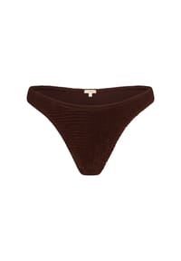 MODA MINX - Bikinihose Scrunch Fixed Bikini Bottom mit strukturiertem Scrunch-Material - Coffee
