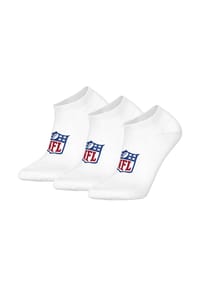 NFL - Unisex Sneaker-Socken, 3er Pack - NFL Shield 3Pack Sneaker Socks, Logo, Baumwollmischung - Dunkelblau/Weiß/Rot