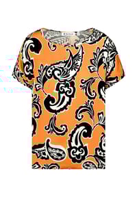 BICALLA - Blouse Paisley - orange/schwarz