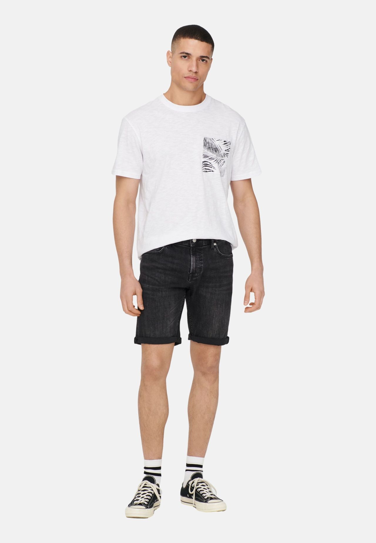 Only & Sons Jeans-Shorts, Five-Pocket, FüR Herren, Schwarz, S