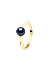 Pearls & Colors - Ring, Gelbgold mit schwarzer Perle, 6-7 mm - Gelbgold/Schwarz