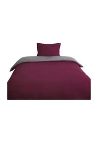 COFI - Microfaser Wende-Bettwäsche für Einzel- und Doppelbett - Anthrazit-Bordeaux 135 x 200 cm