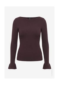 zero - Feinstrickpullover mit Rüschen - Black Beauty
