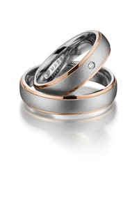 MARRYA MARRYA - MARRYA Titan Ringe Trauringe Eheringe Partnerringe - Damen Ring - silber -  rosé gold