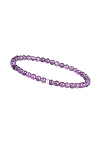MASSI MORINO - Perlenarmband mit echten 4mm Natursteinen & 925 Silberperle - beige