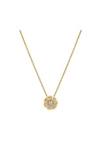 MONCARA - Damen Anhänger mit Kette, 585er Gold, 8 Diamanten zus. ca. 0,20 Karat - Gelbgold