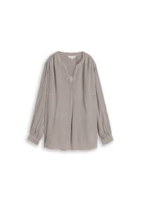 TOM TAILOR plus - Bluse, Split-Neck, für Damen - 40747 BROWN BEIGE