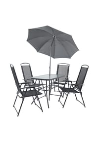 VCM. - 5-tlg Gartenmöbel Set | Sitzgruppe Essgruppe | 1xTisch, 4x Stühle | Tisch Maße ca. H. 70 x B. 110 x T. 55 cm | Hochlehner Set 110 - Anthrazit