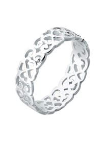 elli. - Ring Herz Kleeblatt Ornament Cut Out 925 Silber - Silber
