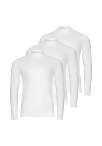 RAGMAN - Langarmshirt 3er Pack Basic - Anthrazit