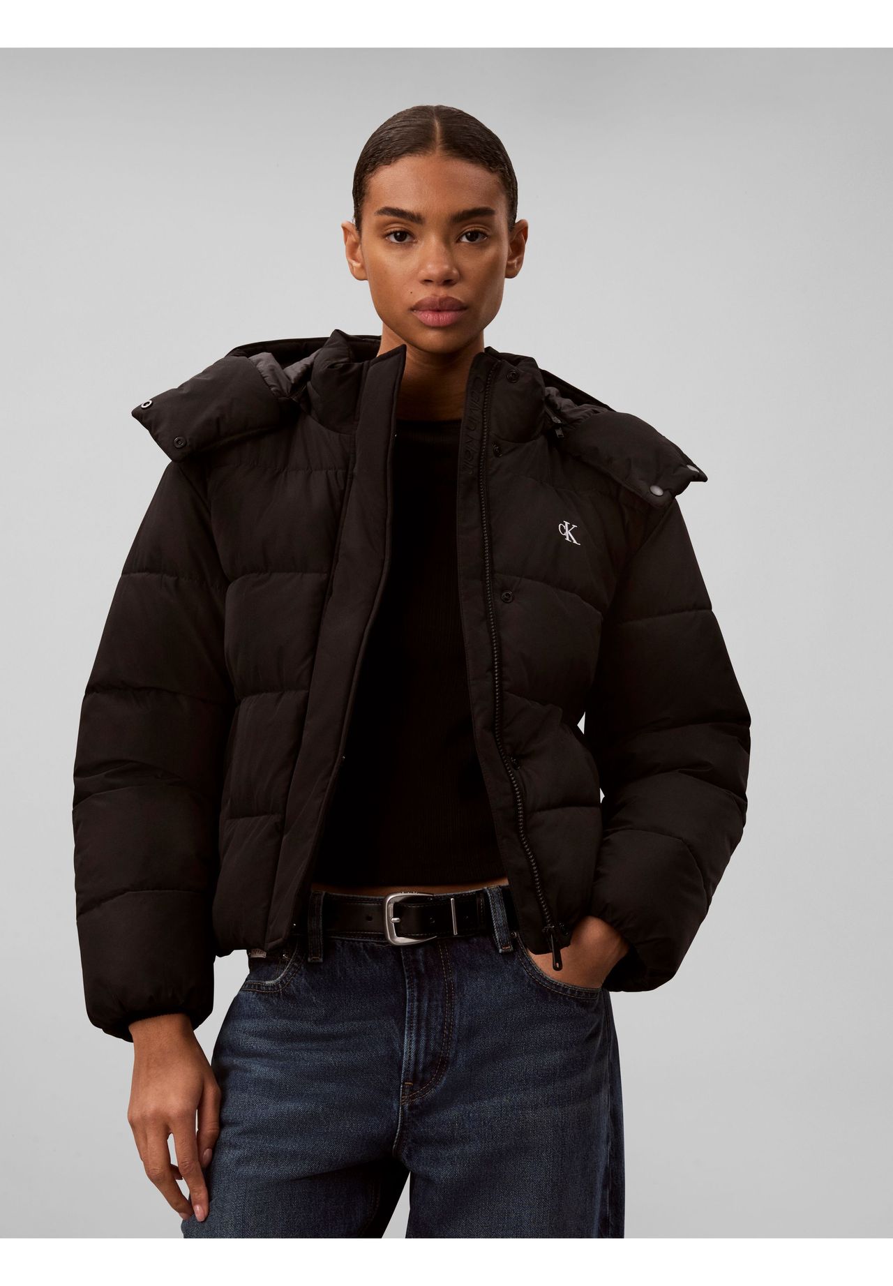 Calvin Klein Jeans Steppjacke, Stehkragen, FüR Damen, Schwarz, M