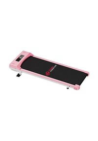 HOME FITNESS CODE - 2-in-1 Laufband C1 mit manueller Steigung, LED-Display und Fernbedienung für Zuhause, Rosa - 