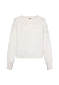 BOSS Orange - Pullover, Ziernaht, für Damen - 118  OPEN WHITE