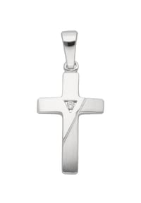 Adelia's - Damen & Herren 925 Silber Kreuz Anhänger mit Zirkonia - silber