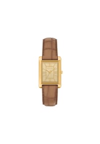 MICHAEL KORS ESSEX - Michael Kors Damenuhr Essex mit 3-Zeiger-Werk und braunem Lederband, MK7584 - Gold