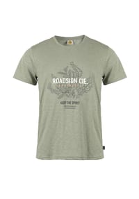 ROADSIGN® australia - Herren T-Shirt Spirit Crest mit Roadsign-Print für authentischen OutdoorStyle, Baumwollshirt für Outfits mit sportlicher Note - grün