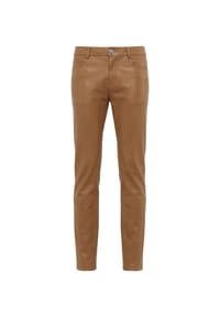 RICANO - Damen Lederhose PND (Stretch), 5 Pocket Optik aus Stretch Leder - Camel