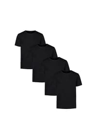 UNDER ARMOUR - Herren T-Shirt, 4er Pack - Performance Cotton Undershirts, einfarbig, Rundhals, Stretch - Schwarz