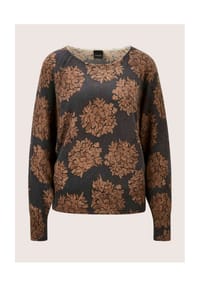 MADELEINE - Kaschmirpullover mit Blüten-Print - bleigrau / taupe