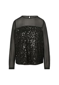comma, - Shirtbluse, Pailletten, für Damen - 99L2  GREY/BLACK