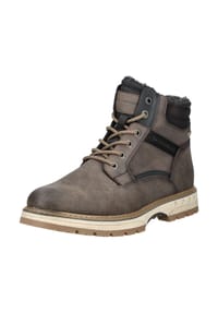 TOM TAILOR - Lederimitat/Textil Stiefelette - Espresso